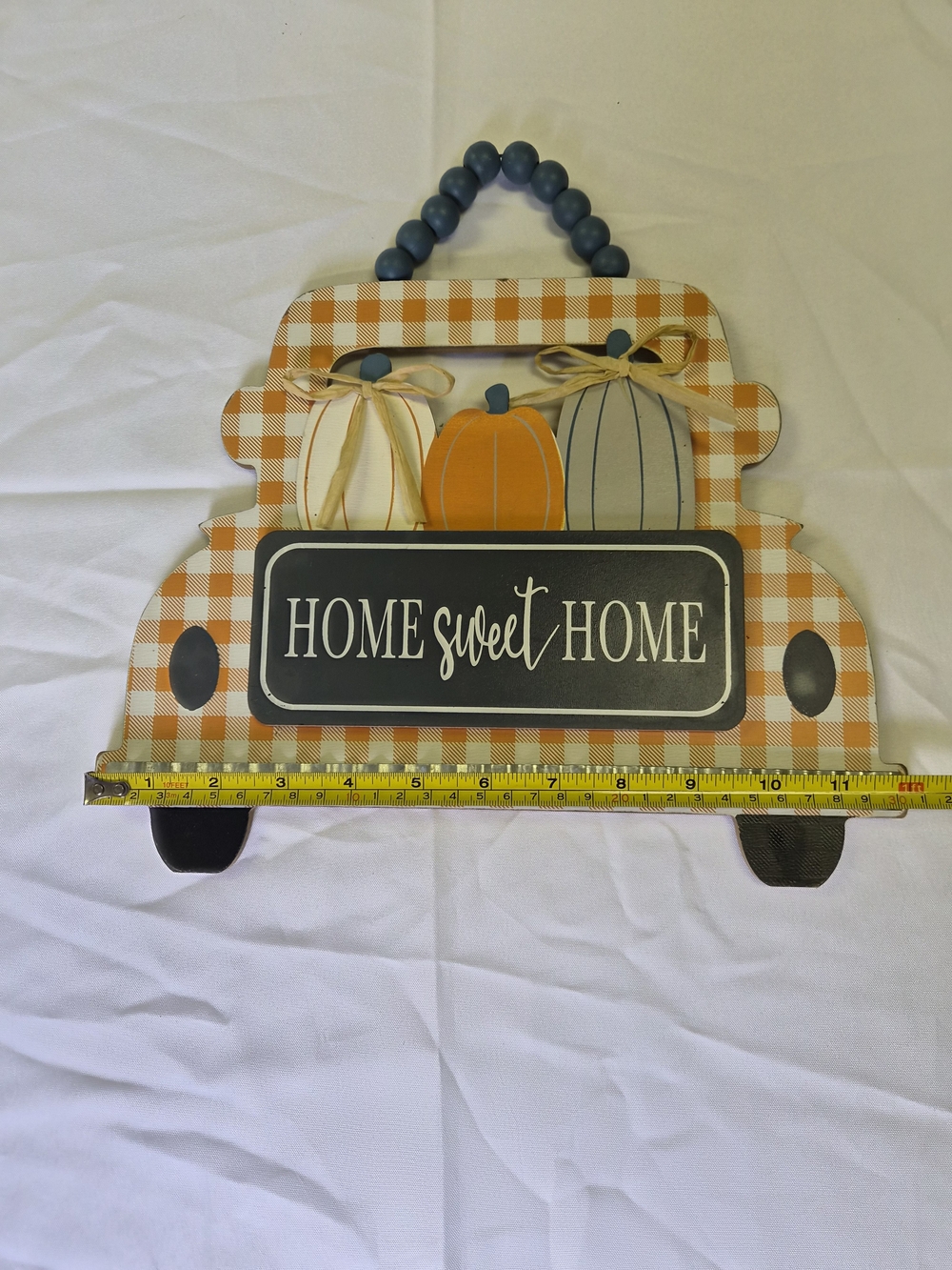 Home Sweet Home Fall Truck Wall Decor - Orange Plaid